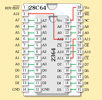 2364-to-28C64 Adaptor